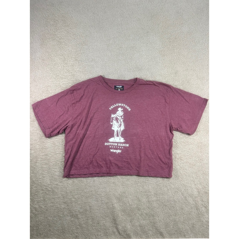 Wrangler Yellowstone Dutton Ranch Montana Graphic Tee Women's Medium Cropped Tee